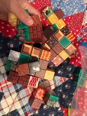 Minecraft Magnetic Colorful Interlocking Puzzle Cubes - Multicolor Game Blocks